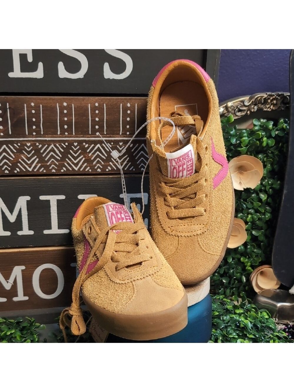 Sassy Suede & Popn Pink Leather Ladies Vans - Picture 14 of 14